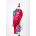 Newest selling attractive style soft rose red border sunflower cashmere scarf in many style